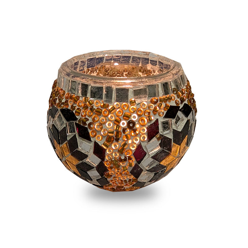 Orange & Black Candle Holder