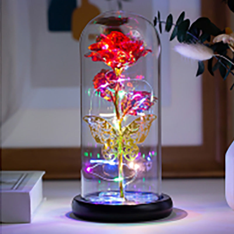 Red Lighted Rose w/Butterfly