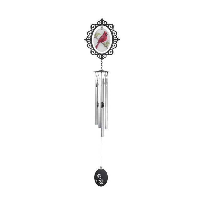Cardinal Glass Wind Chime