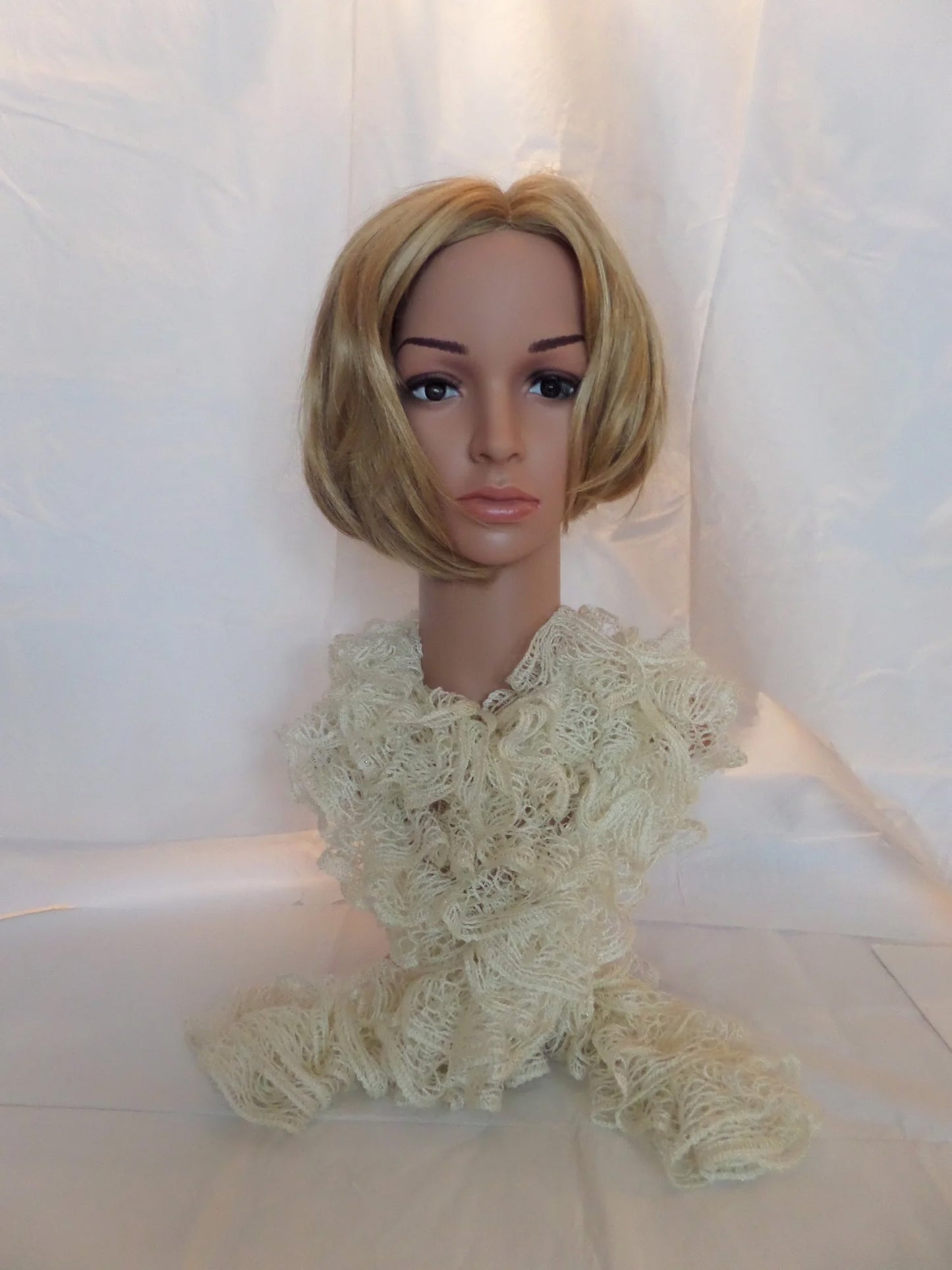 Cream Scarf with Metallic Edge