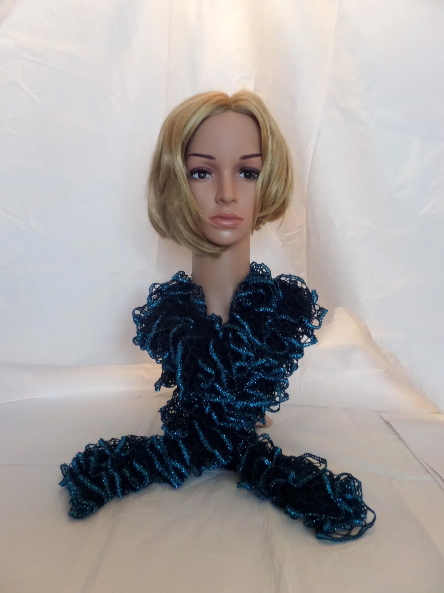 Dark Blue Scarf with Metallic Edge
