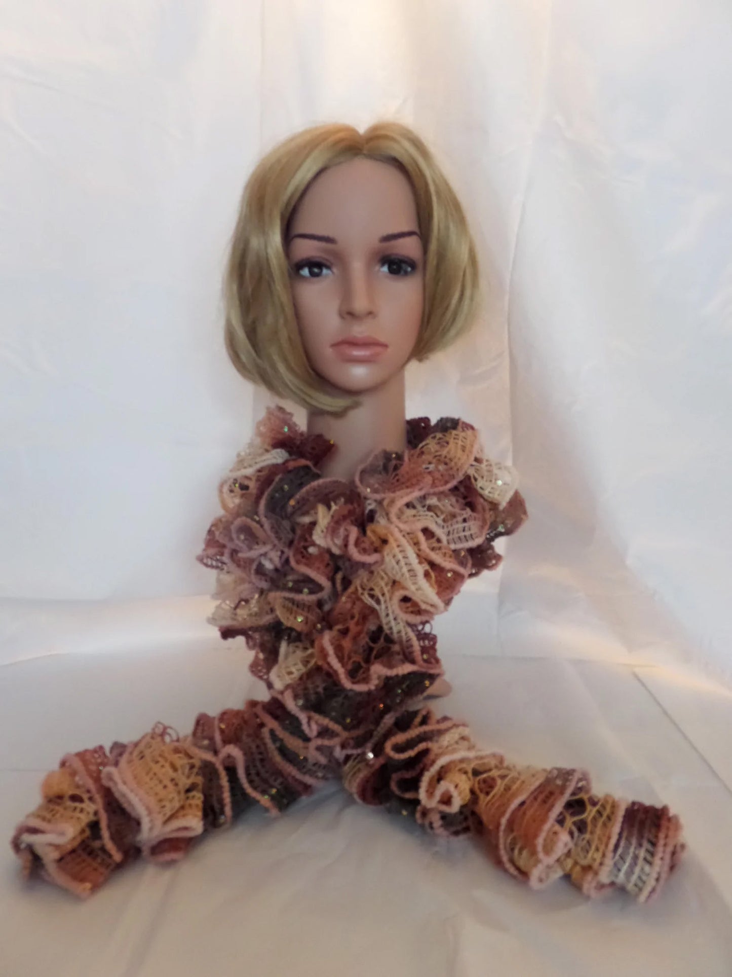 Brown & Gold Tones With Sequins Scarf