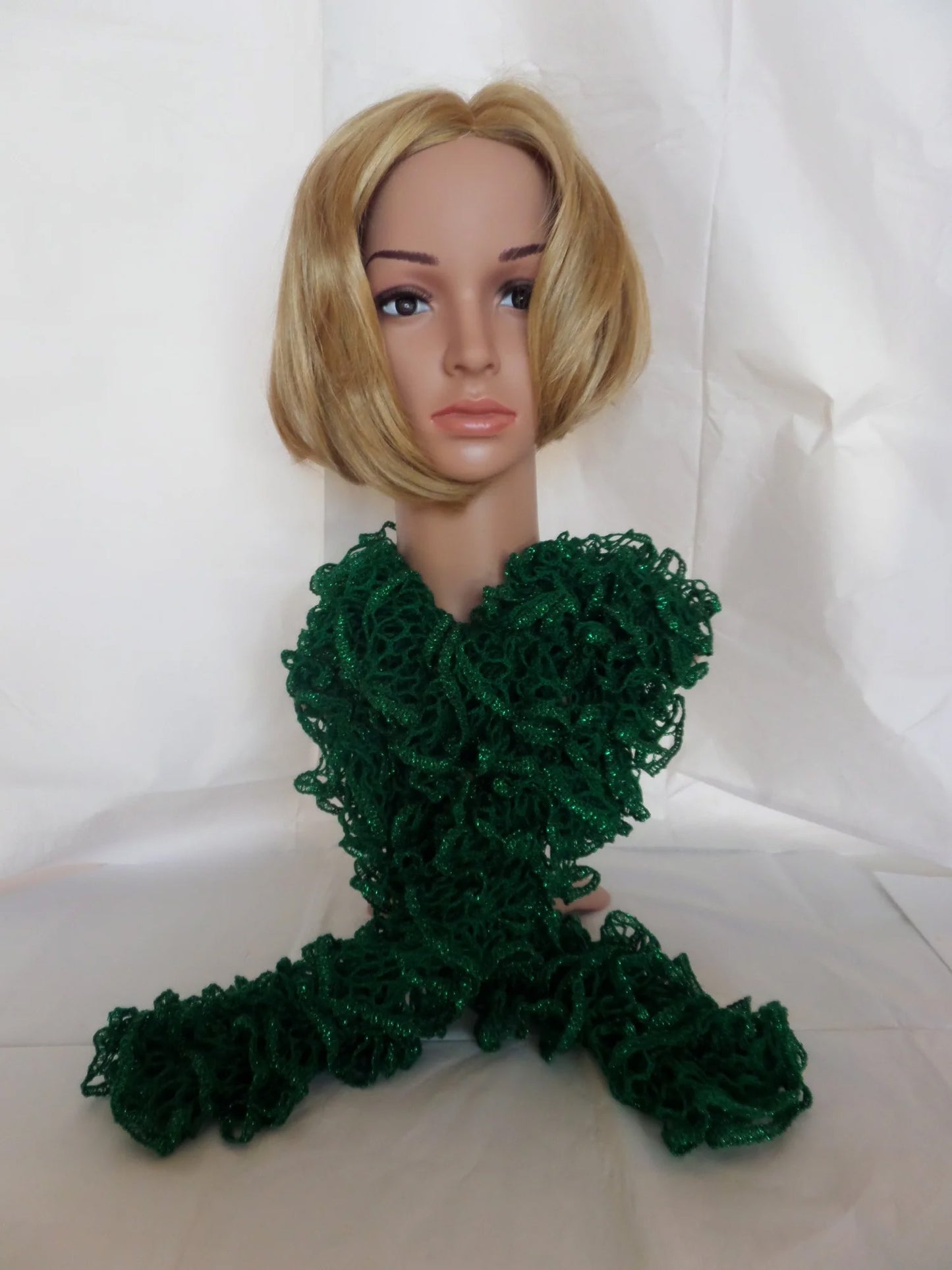 Emerald Green Scarf with Metallic Edge