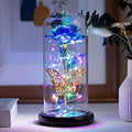 Blue Lighted Rose w/Butterfly