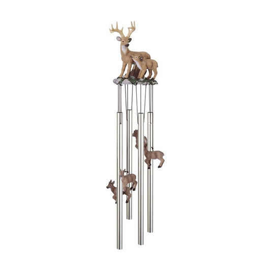 Deer with Fawn Round Top Wind Chime