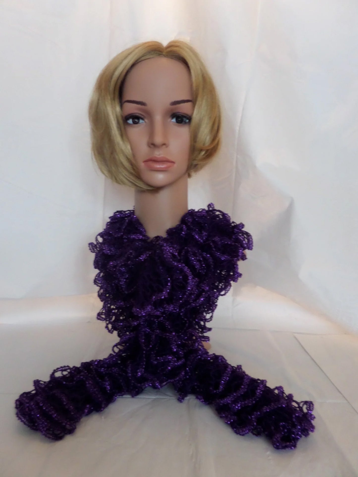 Purple Scarf With Purple Metallic Edge