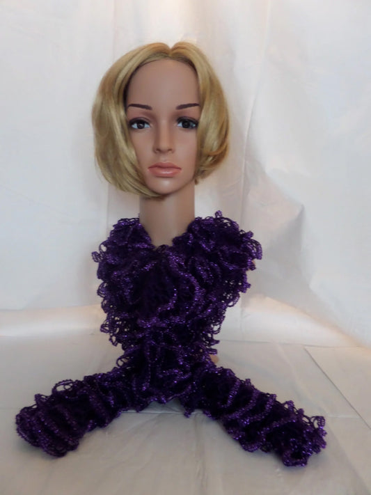 Purple Scarf With Purple Metallic Edge