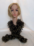 Black Scarf With Gold Metallic Edge