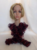Burgandy & Purple Scarf With Metallic Edge