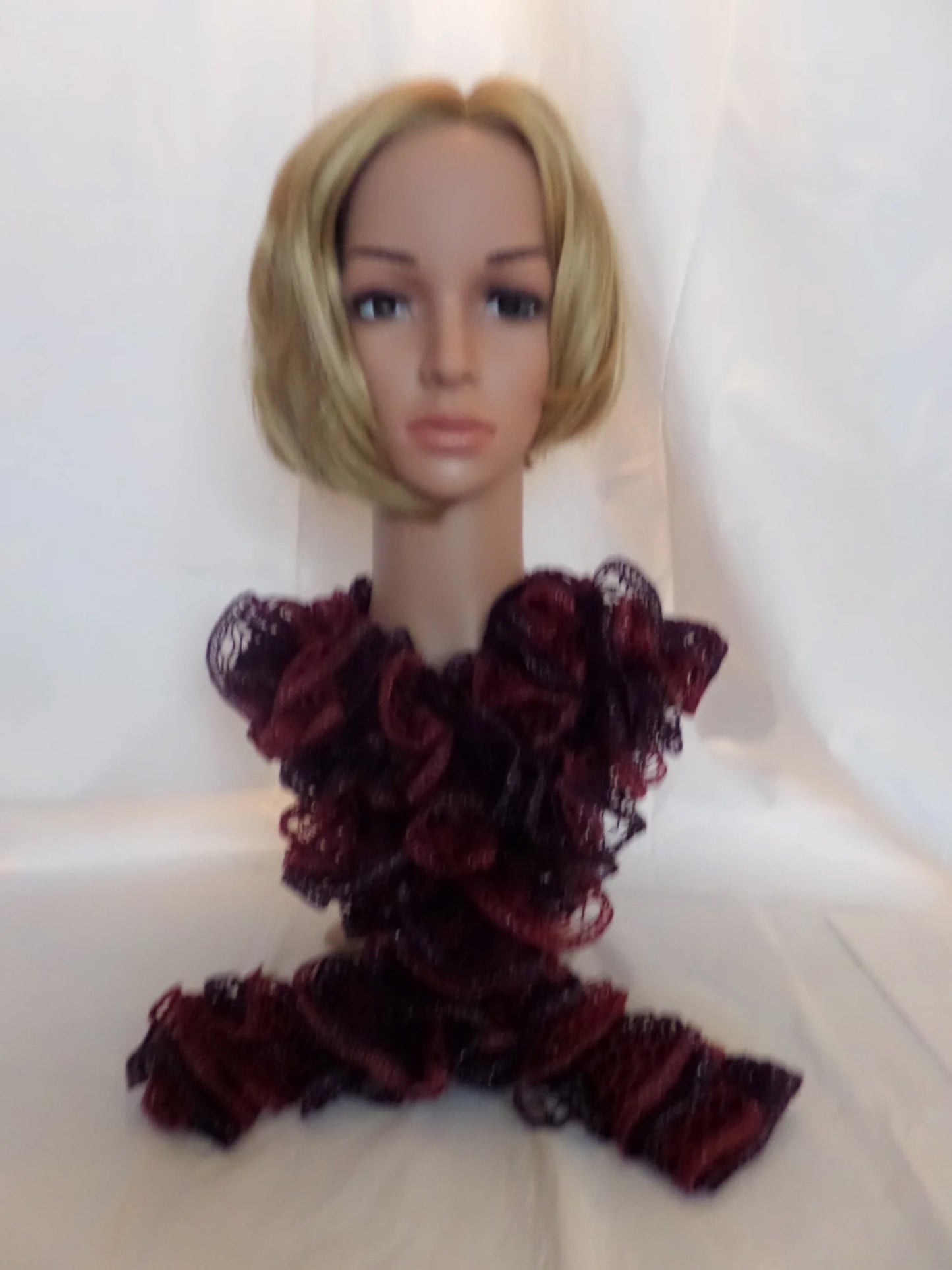 Burgandy & Purple Scarf With Metallic Edge