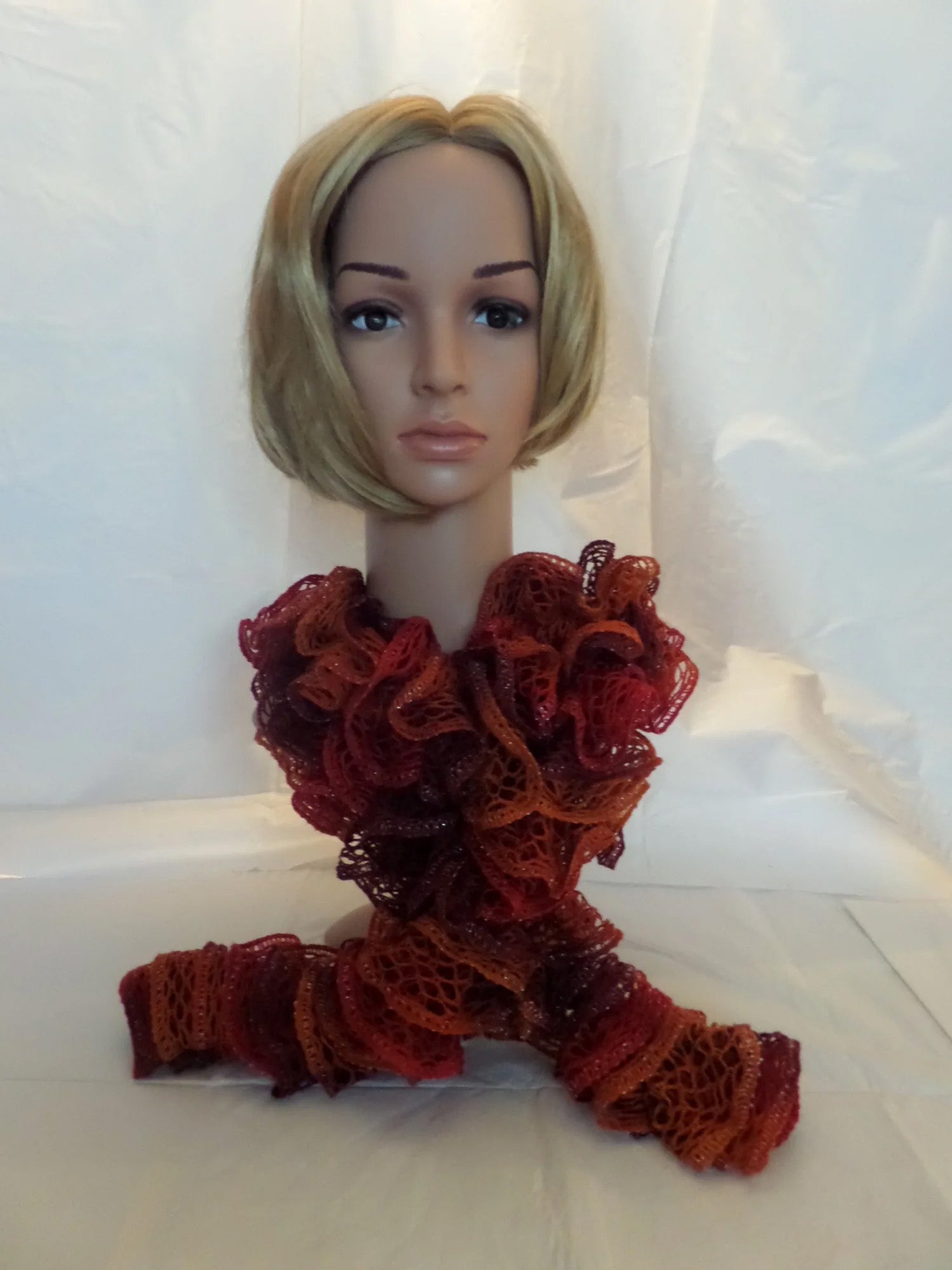 Rust and Orange Scarf with Metalic Edge
