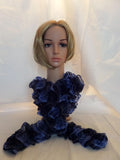 Navy and Medium Blue Scarf with Metalic Edge