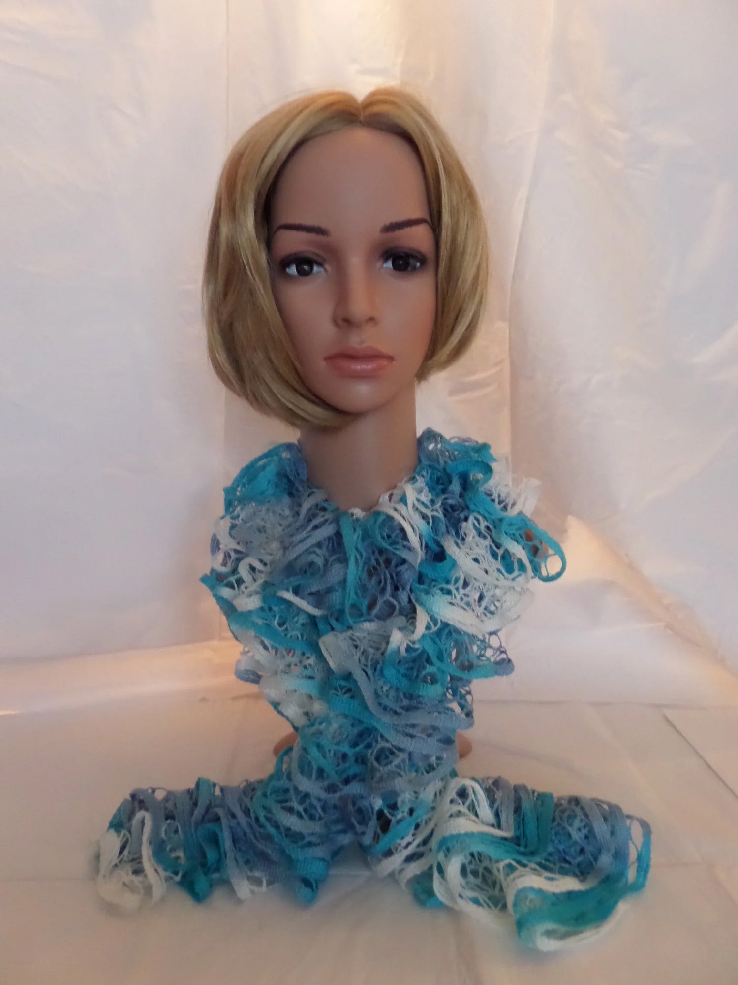 Sea Breeze Blue and White Scarf