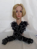 Black Scarf with Silver Metalic Edge