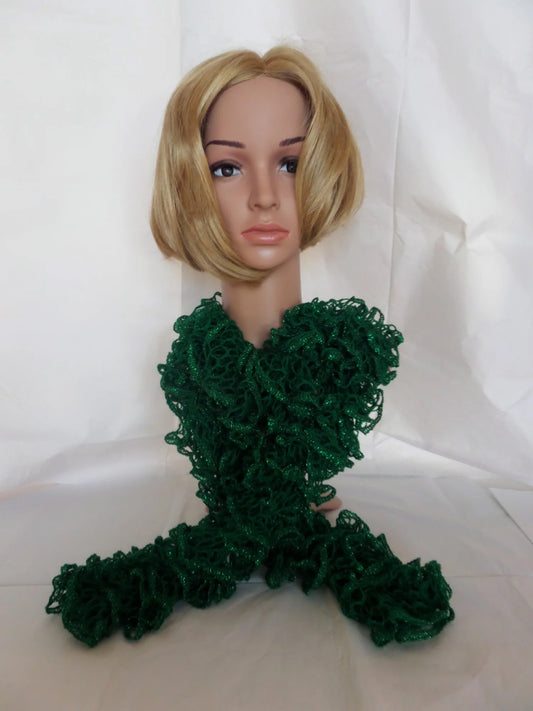 Emerald Green Scarf with Metallic Edge